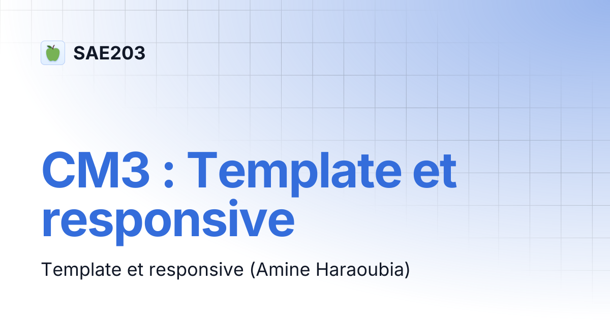 CM3 : Template et responsive | SAE203